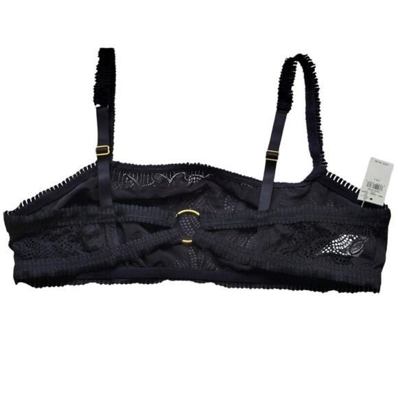 NWT Aerie Black‎ Eyelet Lace Bralette Festival Layering Whimsey Goth  Sheer- L - Picture 3 of 7